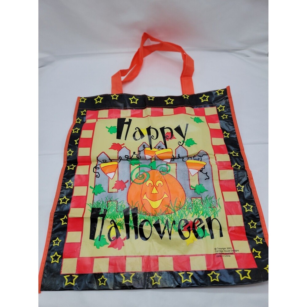 Vintage Carriage House Designs 15"H x 13"W Plastic Halloween Trick or Treat Tote